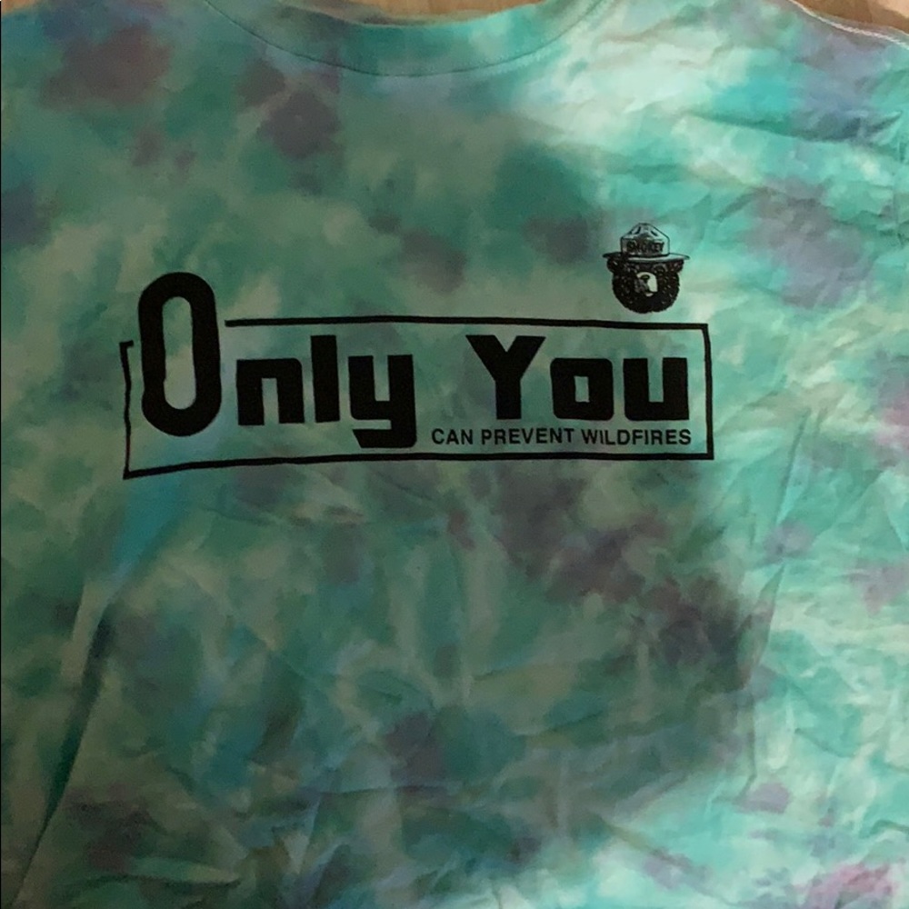 Blue tie dye crop top